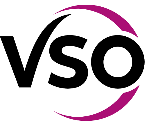 logo for VSO - Voluntary Service Overseas. An international development charity