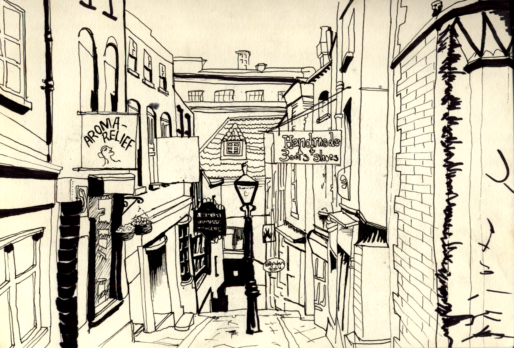 a drawing of Christmas steps, Bristol