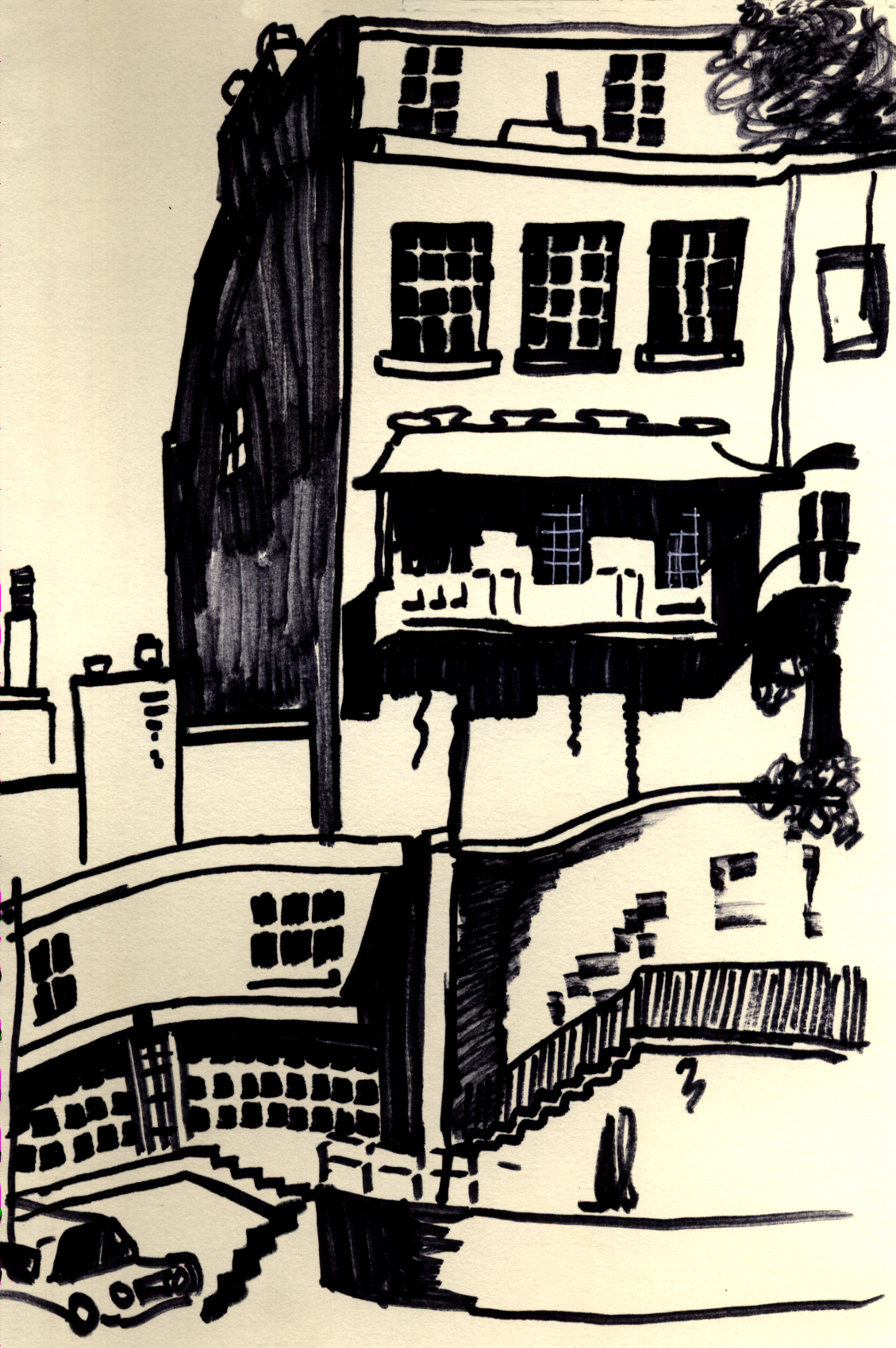 A drawing of a house in Clifton, Bristol